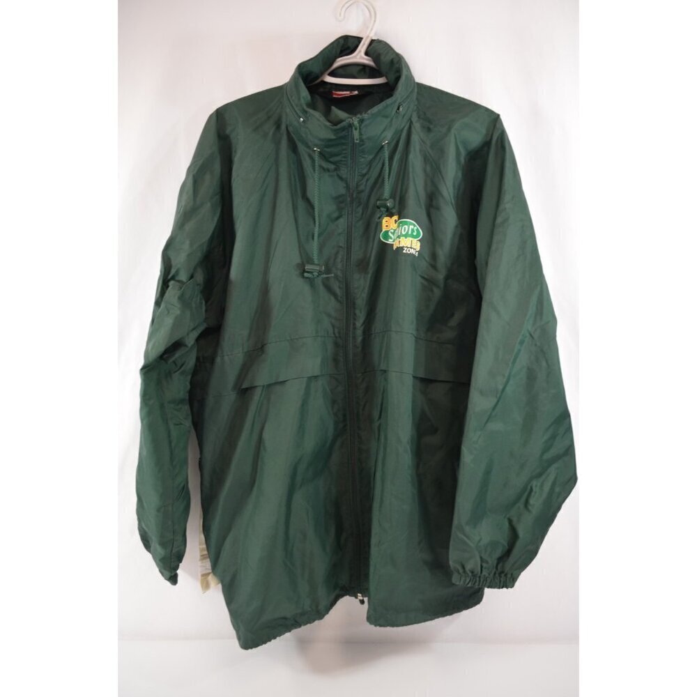 BC Senior Games Windbreaker w/ Hood Green Retro Mens Large British Columbia Vtg